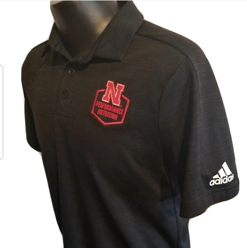 Adidas Climalite Golf Nebraska Huskers Nutrition Coach Polo Shirt Mens  Medium